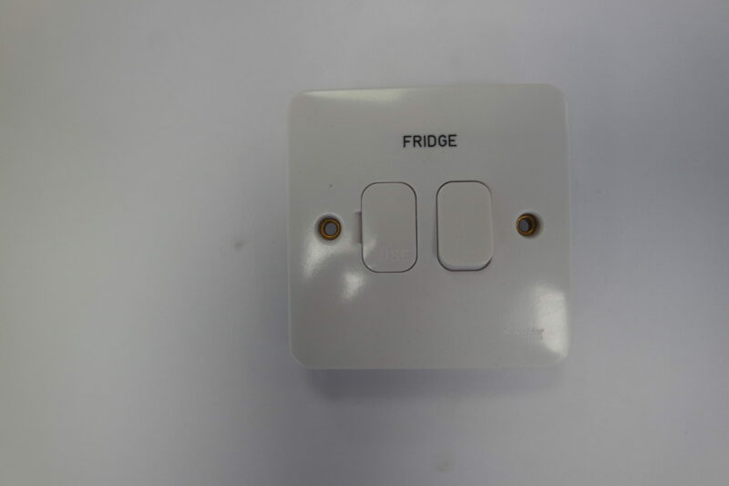 5 Pack - Schneider GET GGBL5010 Switched Connection Unit 13A - Engraved 'Fridge'