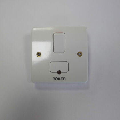 5 Pack - MK K330WHI Fused Spur - Engraved 'Boiler'