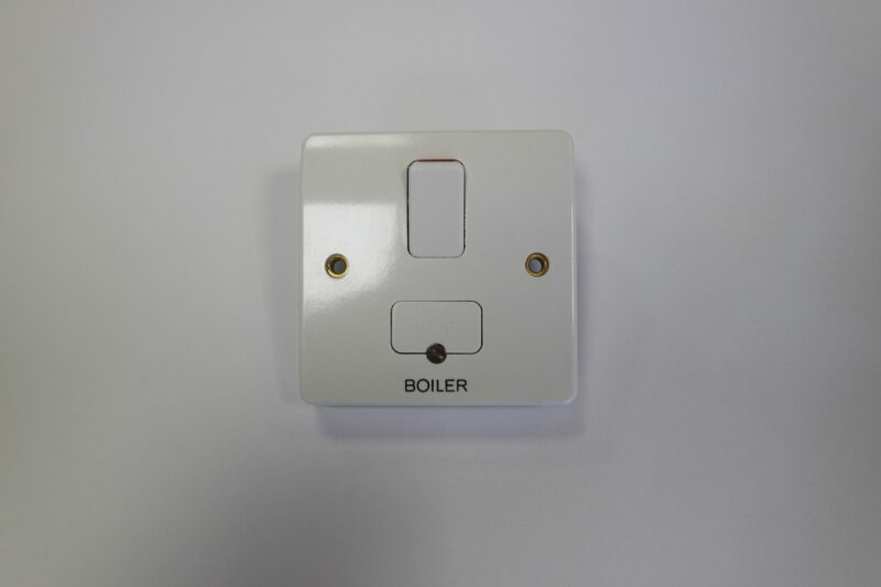 5 Pack - MK K330WHI Fused Spur - Engraved 'Boiler'
