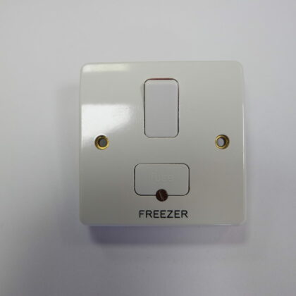 5 Pack - MK K330WHI Fused Spur - Engraved 'Freezer'