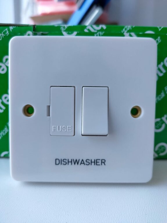 5 Pack - Crabtree 4827 Fused Connection Unit - Engraved 'Dishwasher'