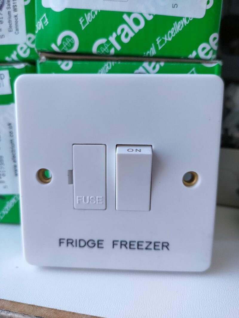 5 Pack - Crabtree 4827 Fused Connection Unit - Engraved 'Fridge Freezer'