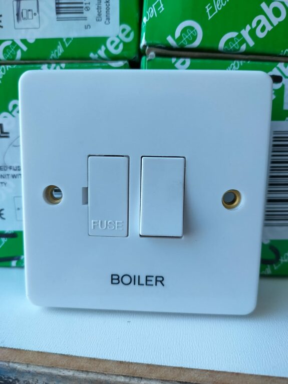 5 Pack - Crabtree 4827 Fused Connection Unit - Engraved 'Boiler'