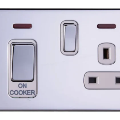 Deta 8554CHW Ultra Screwless Cooker Control Unit with Neon Chrome/White Insert