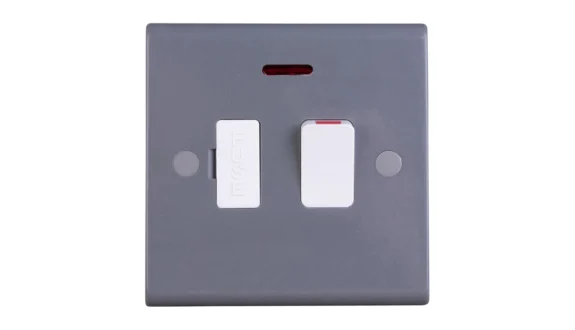 Deta S1471 Slimline Part M 13A Switched Spur with Neon - Grey