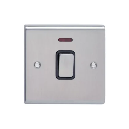 Deta SD1391SSB DP Switch Neon 20A Stainless Steel