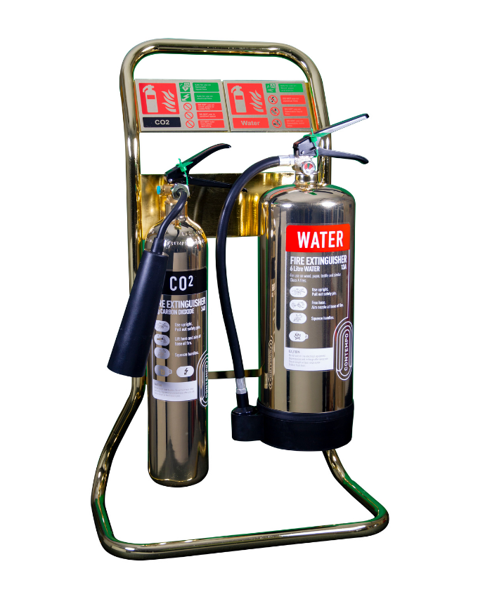 Double Tubular Extinguisher Stand - Polished Gold - Image 2